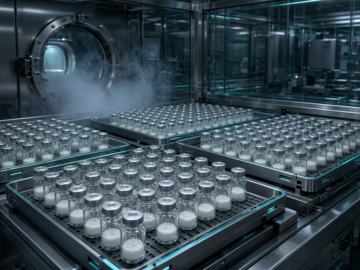 Lyophilized vial filling line